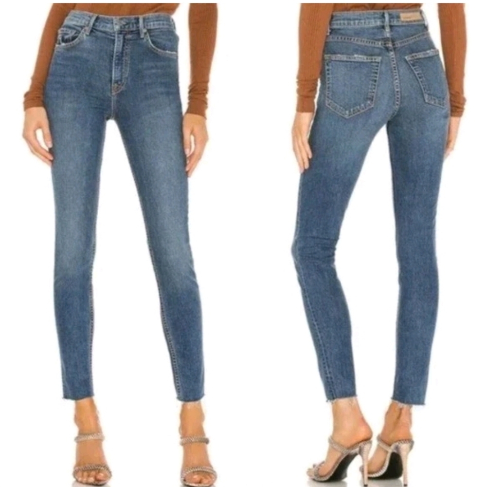 GRLFRND kendall Raw Hem Blue Skinny Jeans In Love All Around